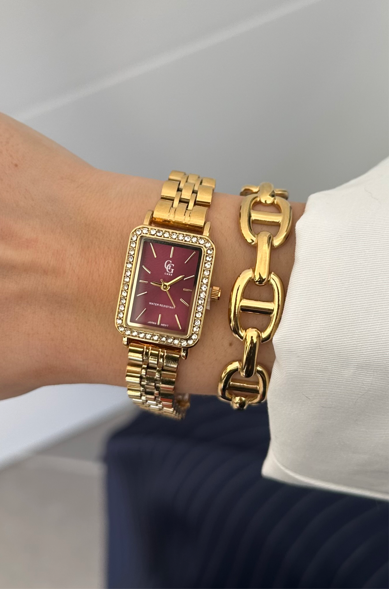 Burgundy watch