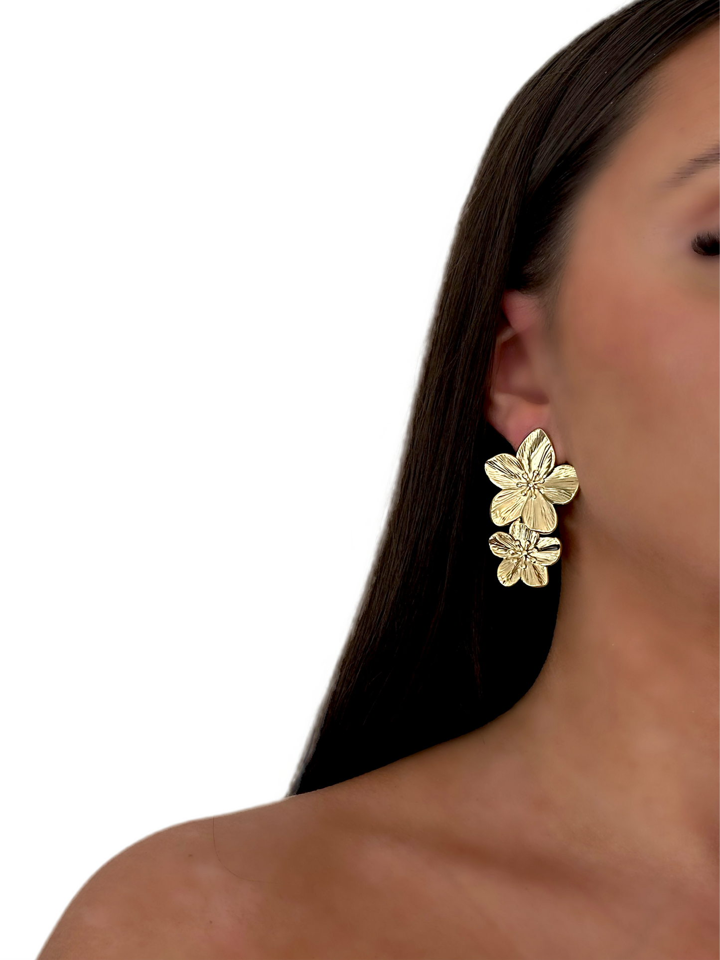 BOUCLES D’OREILLES FLEURS DOUBLES