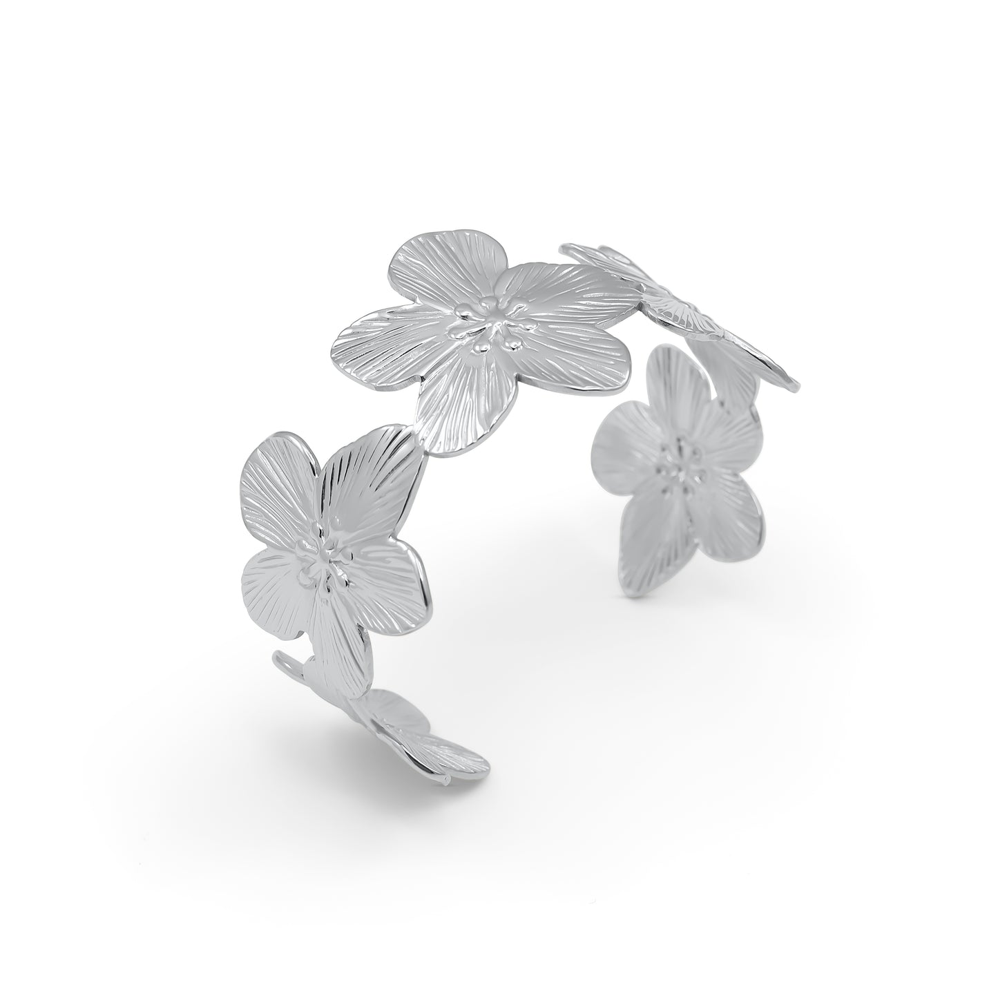 Bracciale rigido a forma di fiore