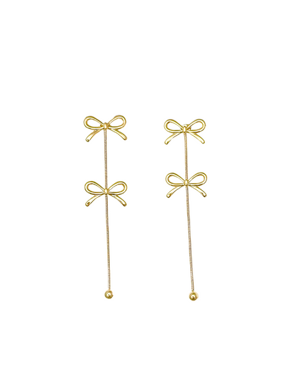 Boucles d'oreilles noeud doré