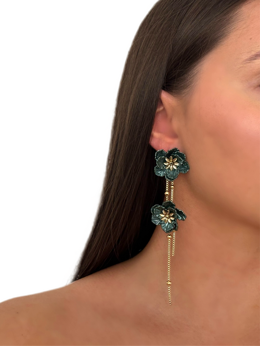 Bloom green earrings