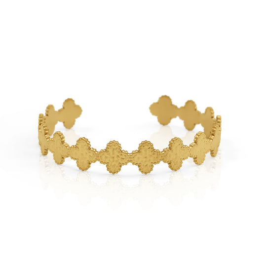Bracelet trefle martelé